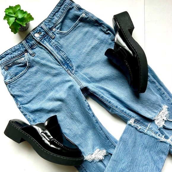 Madewell Curvy Perfect Vintage Jeans Bradwell Wash Raw Fray Hem Distressed Sz 27 - Picture 2 of 14